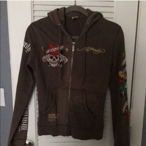 Authentic Ed Hardy zippered hoodie